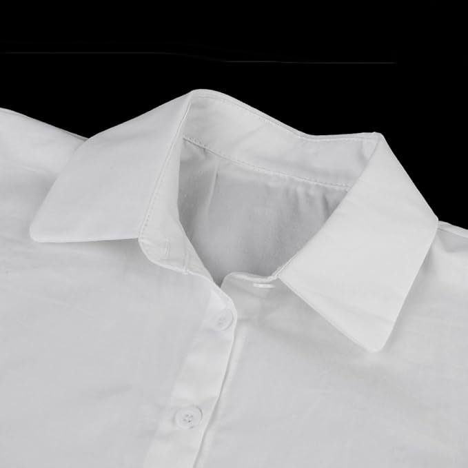 Maxxlite Women Detachable Collar White Cotton Half Shirt False Collar Detachable White Fake Collar Casual Style Shirt For Office Lady Girls Dickey Half Blouse
