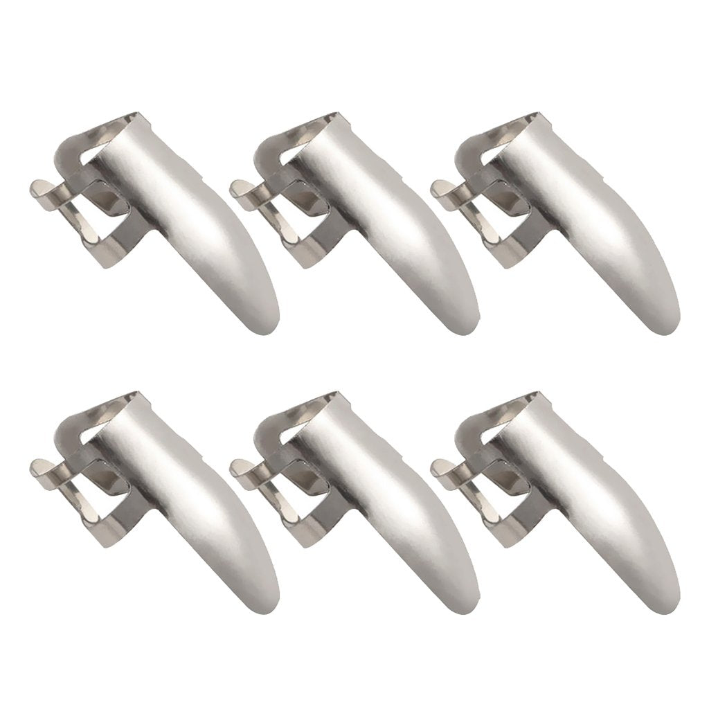 Maxxlite Imported 6Pcs Stainless Steel Plectrums Finger Picks For Guitar Banjo