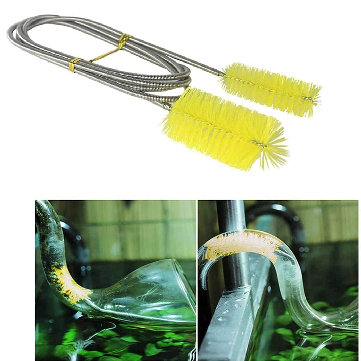 Maxxlite Stainless Flexible Cleaning Brush Double Ended Canister Filter Tube Hose Pipe Clean for Fish Tank Aquarium