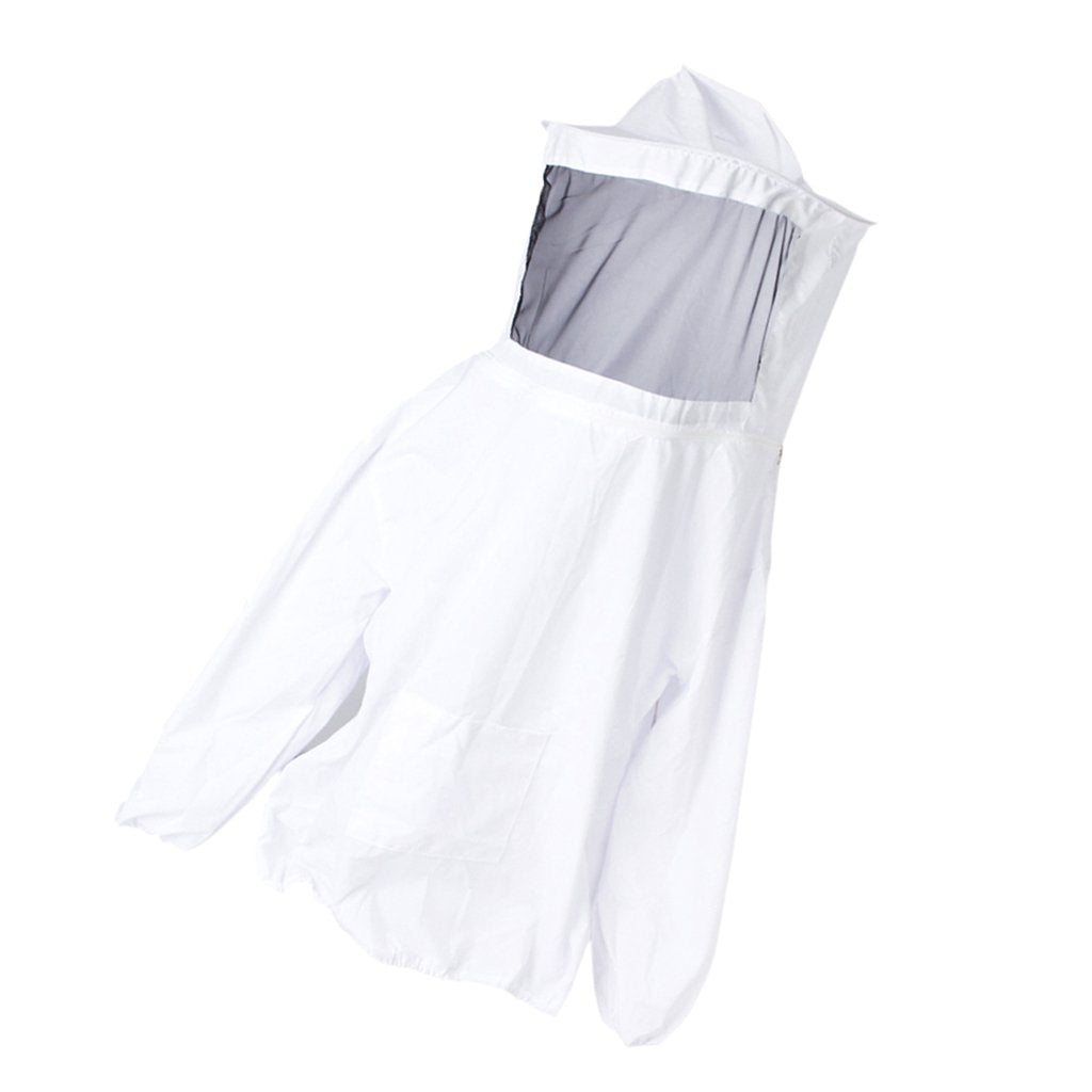 Maxxlite Beekeeping Jacket Veil Bee Protecting Suit Dress Smock Equipment-White
