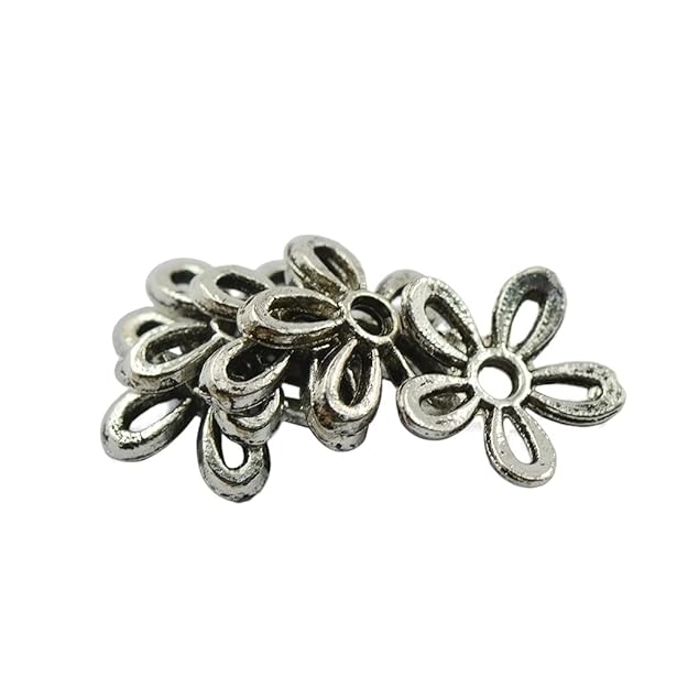Maxxlite Silver Filigree Daisy Bead Cap Spacers Jewelry DIY Findings for Women -Set of 100 Pieces