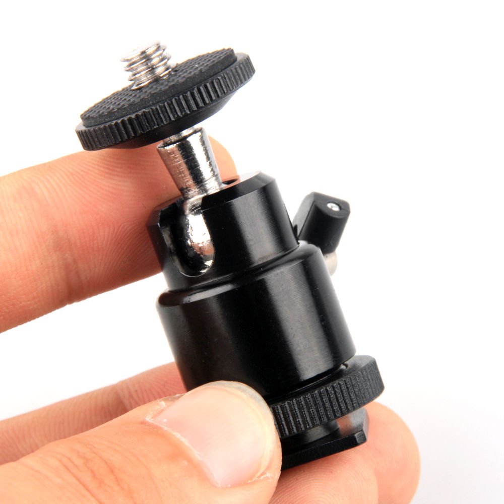 Maxxlite  Adjustable Swivel Angle Ball 1/4" Hot Shoe Mount Adapter Holder Camera Video, Black