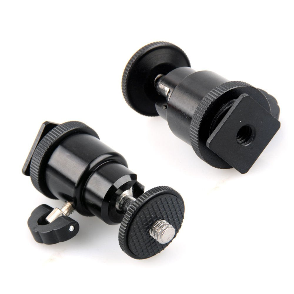 Maxxlite  Adjustable Swivel Angle Ball 1/4" Hot Shoe Mount Adapter Holder Camera Video, Black
