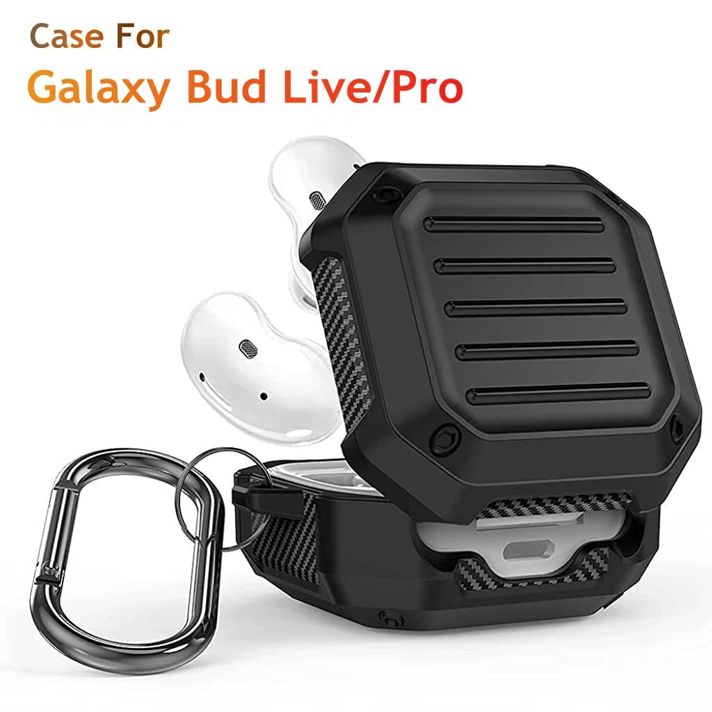 Maxxlite Black Rugged Armor Cover Case for Samsung Galaxy Buds Pro(2021),Galaxy Buds 2,Galaxy Buds Live (2020)-Oil-Resistant, Abrasion-Resistant, Shock-Resistant (Without Earbud, 2 Pieces Design)