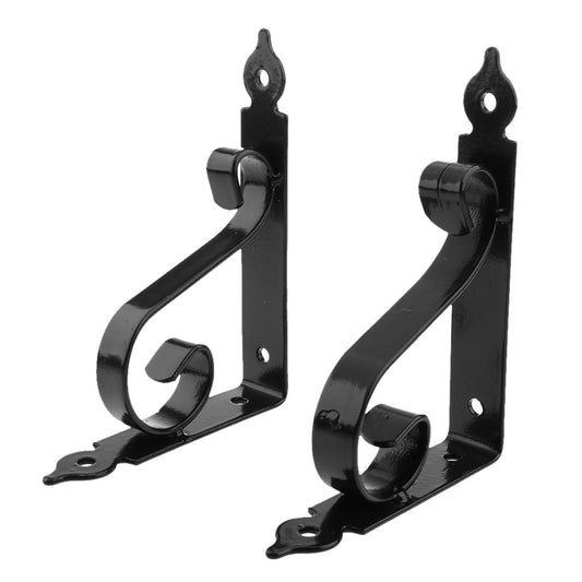 Maxxlite 2pcs Metal Heavy Duty Wall Hanging Shelf Bracket L Shaped Angle Bracket Corner Braces-Black