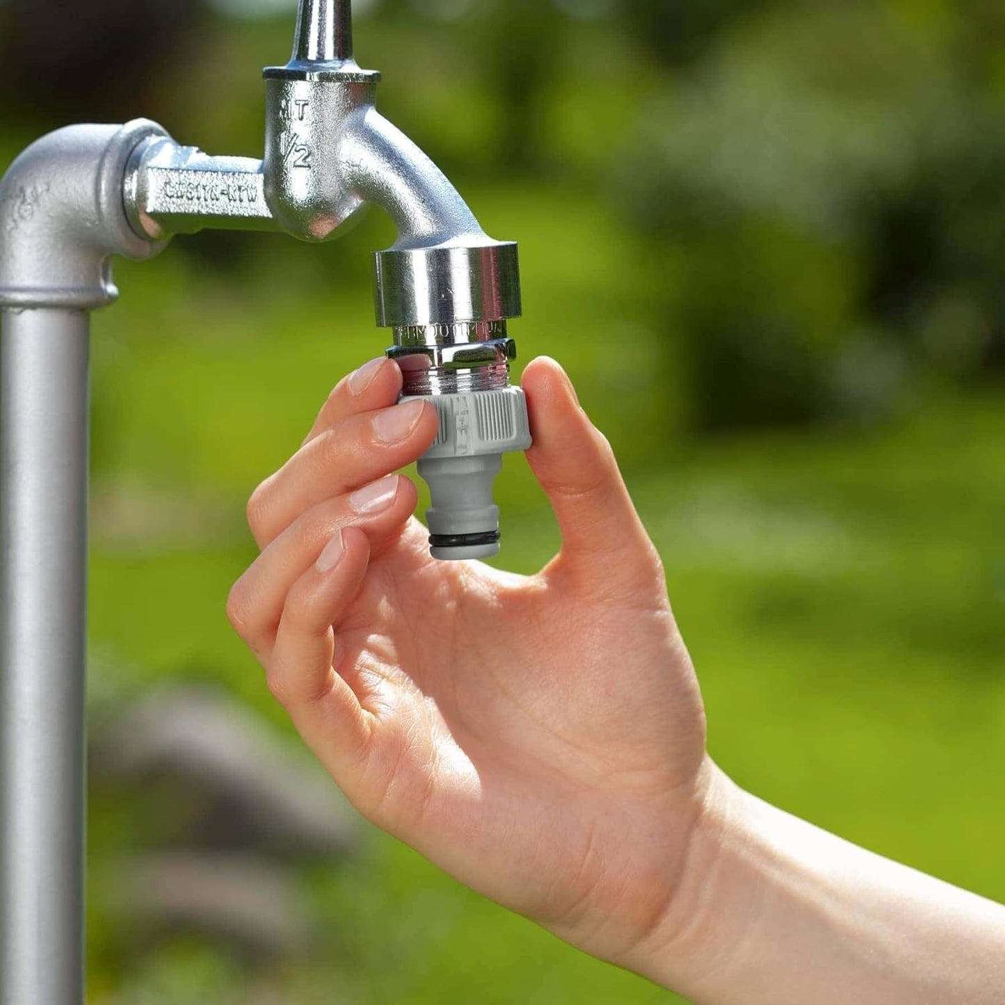 Maxxlite Connector 26.5 mm (3/4 "): Connection for faucets with Thread, Waterproof Connection, Easy handling (18201-20), Grey, Polished