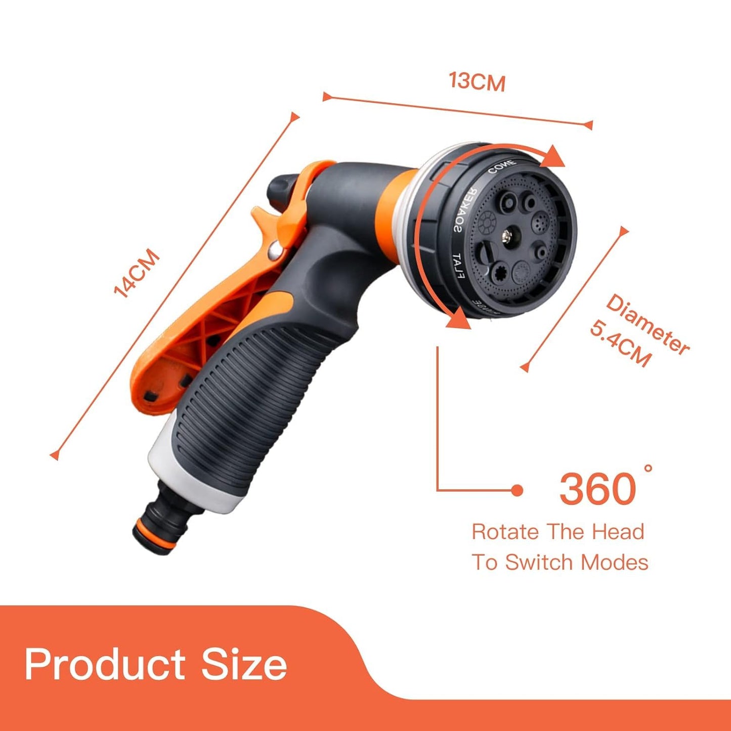 Maxxlite 8-Modes Water Spray Gun Garden Hose Nozzle Water Hose Heavy Duty Water Spray Gun High Pressure Washer Sprayer Nozzle Spray Suitable for Gardening Washing Cars Showering Pet Cleaning
