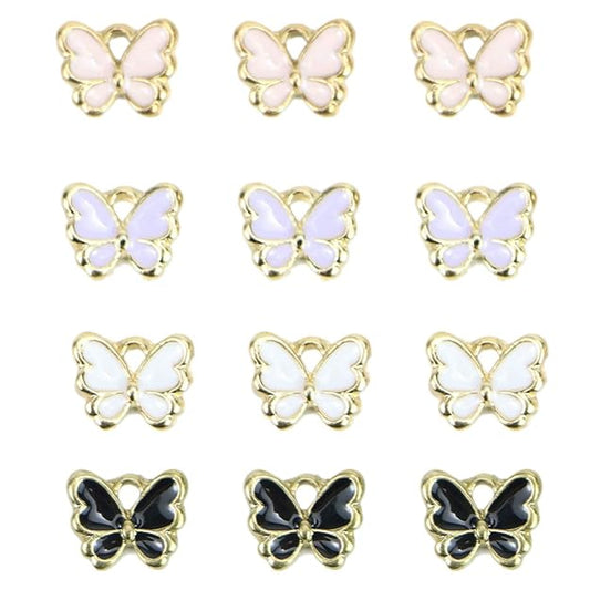 Maxxlite 40 Pcs Enamel Butterfly Charms Bracelet Pendant Charms for Jewelry Making