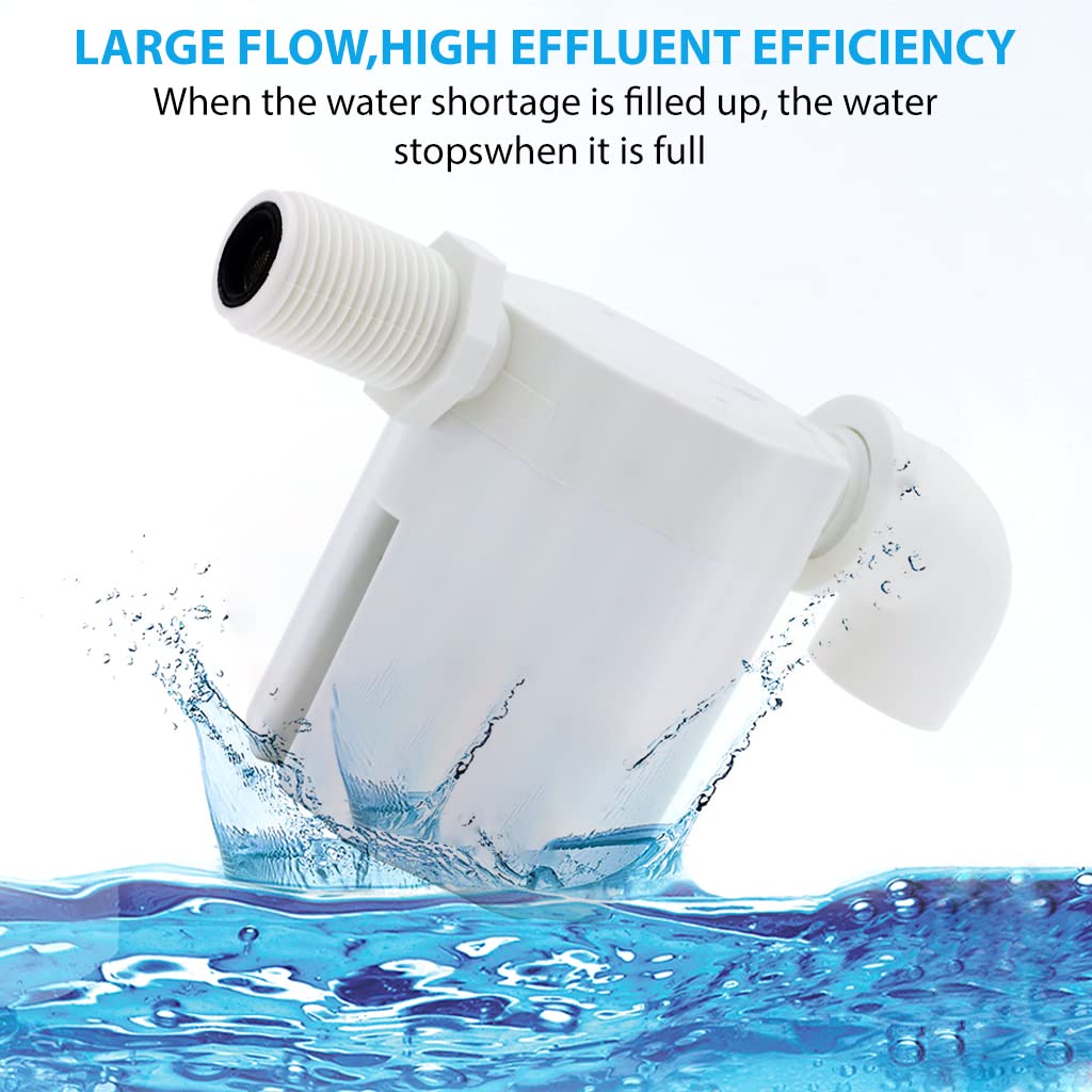 Maxxlite 1/2 Inch Imported Floating Automatic Water Level Control for High-Water Tanks & Pools - Easy-to-Use, Wide Usage & Simple Installation, Nylon