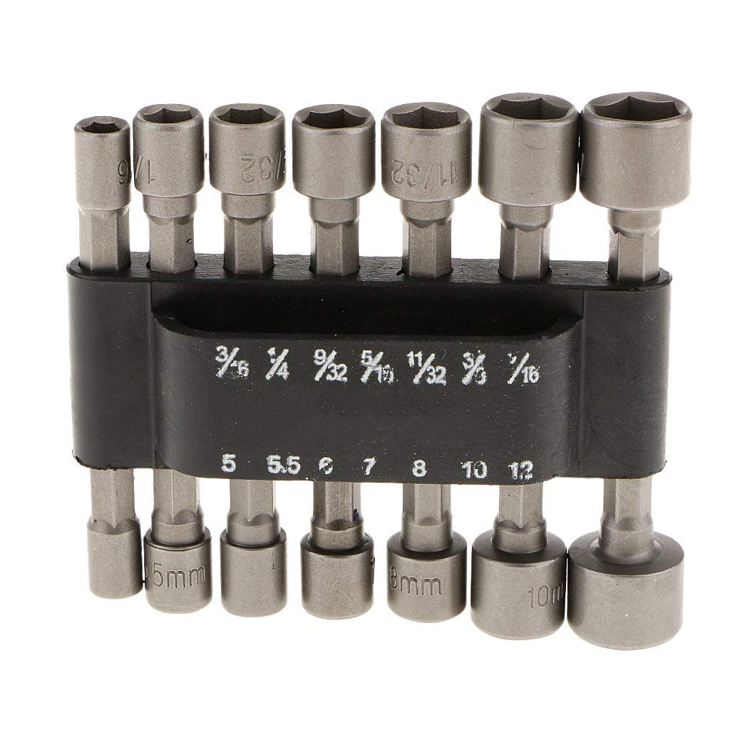 Maxxlite 14Pcs Power Nut Driver Drill Bit Set, 1/4” Hex Socket Adapter, Repairing Tool Kit Suitable for Quicker Change Chuck Electric Screwdriver Hand Drill Metric Socket Wrench Screw