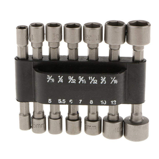 Maxxlite 14Pcs Power Nut Driver Drill Bit Set, 1/4” Hex Socket Adapter, Repairing Tool Kit Suitable for Quicker Change Chuck Electric Screwdriver Hand Drill Metric Socket Wrench Screw