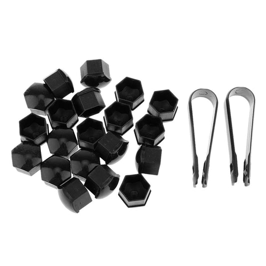 Maxxlite 20x T39 Wheel Lug Bolt Nut Cap Center Cover for Skoda, Tool - Black