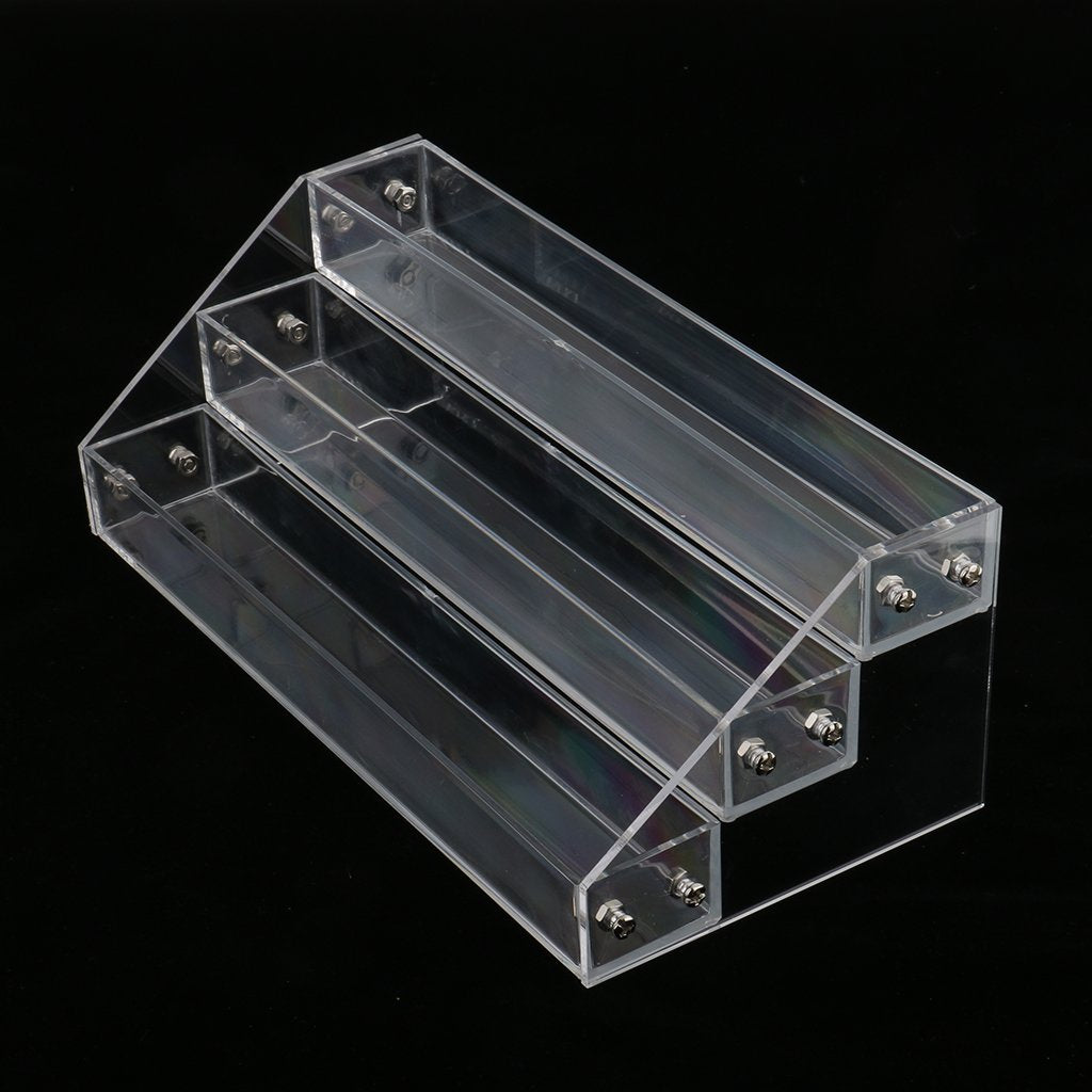 Maxxlite Beauty 3 Tiers 4 Tiers Nail Polish Table Organizer Rack Clear Acrylic Nail Polish Storage Display Holder Stand-4 Styles Available -3 Tiers-hold 30 bottles