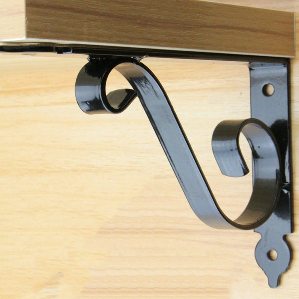 Maxxlite 2pcs Metal Heavy Duty Wall Hanging Shelf Bracket L Shaped Angle Bracket Corner Braces-Black