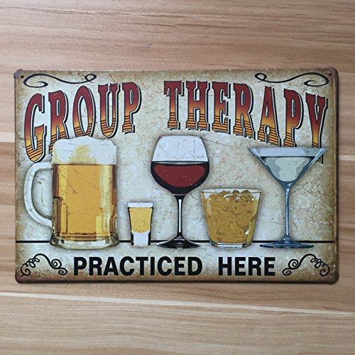 Maxxlite Metal Group Therapy Beer Pub Sign Wall Decor Plaque (Multicolour_7.8 Inch X 7.8 Inch X 7.8 Inch)