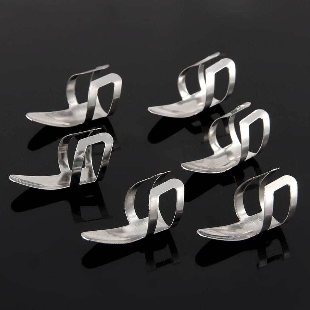 Maxxlite Imported 6Pcs Stainless Steel Plectrums Finger Picks For Guitar Banjo