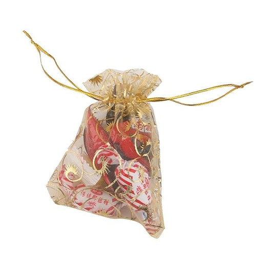 Maxxlite 100pcs Golden Eyelash Organza Bag Wedding Gift Bag (9 x12 cm)