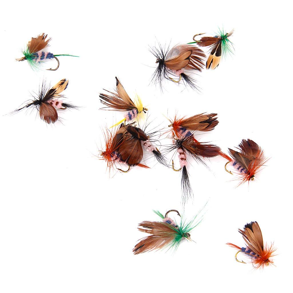 Maxxlite 12Pcs Butterfly Design Dry Fly Fishing Flies Fish Lure Hook Accessories