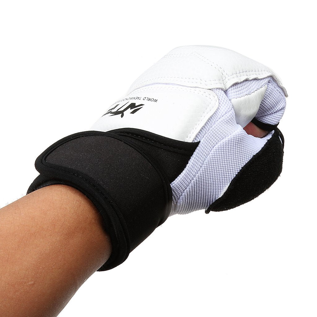Maxxlite Kids Adult Half Finger Boxing Mitts Muay Thai Karate Punch Sandbag Gym Training Gloves Padded Hand Protector White (Medium)