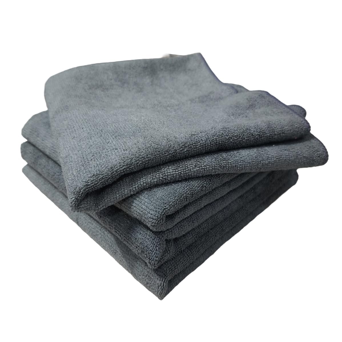 Maxxlite Microfiber Cloth - 4 pcs - 40x40 cms - 340 GSM Grey- Thick Lint & Streak-Free Multipurpose Cloths - Automotive Microfibre Towels for Car Bike Cleaning Polishing Washing & Detailing