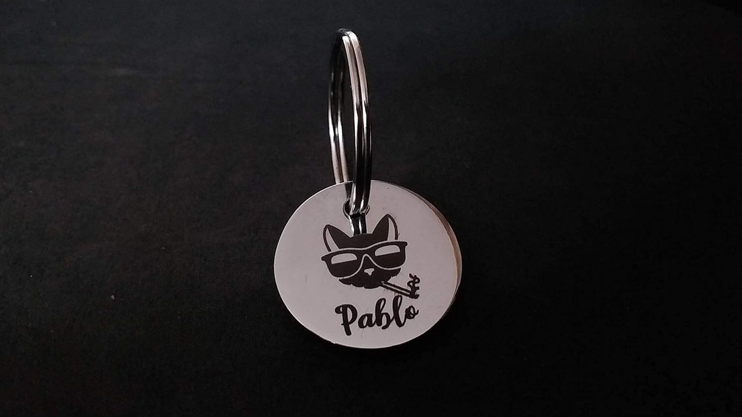 Maxxlite Stainless Steel Engraved Tag for Pet Dog, Cat ID Customized Dog Tag