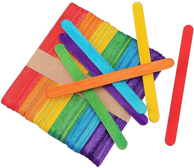 Maxxlite IceCream Sticks Natural Wooden Colour Ice Cream Sticks for School Projects Set of 100 pieces