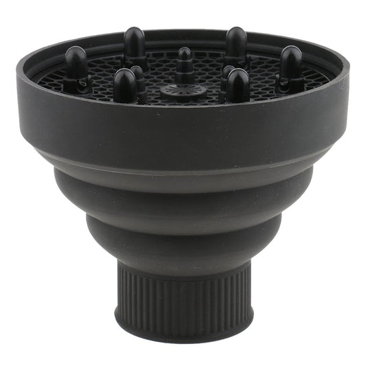 Maxxlite Universal Collapsible Silicone Hair Dryer Blower Diffuser Hairdressing Styling Tool Salon Curl Hair Blower Nozzle -Black