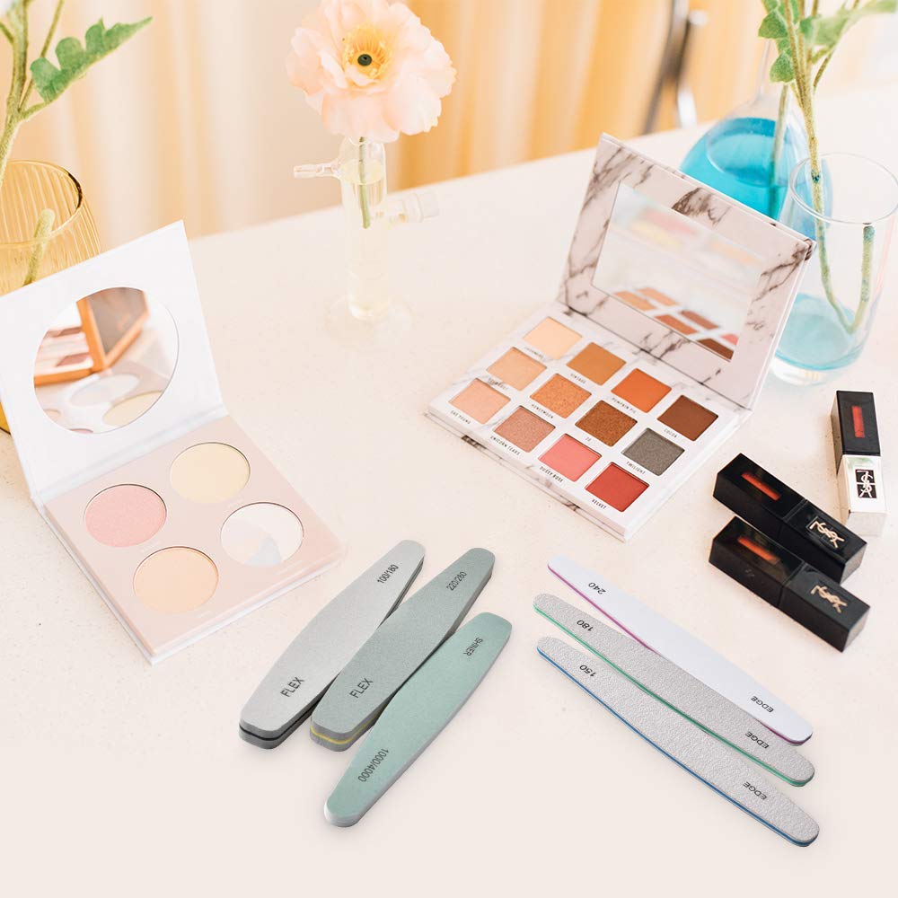 Maxxlite 6pcs Nail Files Set for Manicure, Nail Buffer Files Block Coarse Washable Nail Polisher Double Sided Nail Shaper Emery Boards for Acrylic & Natural Nails