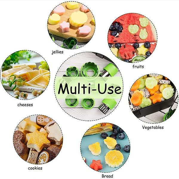 Maxxlite  9Pc Vegetable Shape Cutter for Food Kids Various Shapes Pastry, Bread, Cookie, Vegetable, Fruit Cutter Shapes Star and Heart Shape Cutters