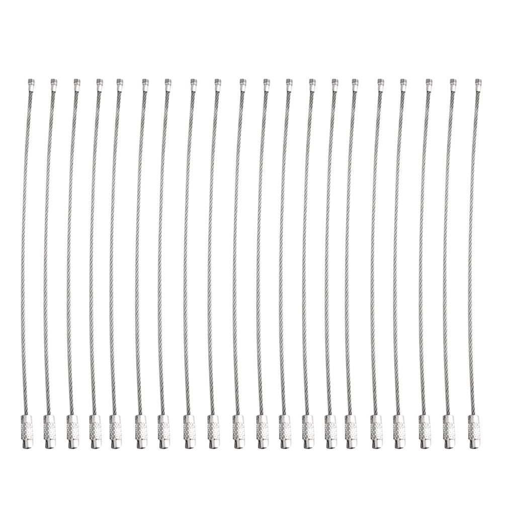 Maxxlite 20pcs Wire Rope Key Ring Stainless Steel Pendant Circle EDC Tool 2mm