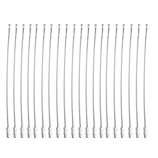 Maxxlite 20pcs Wire Rope Key Ring Stainless Steel Pendant Circle EDC Tool 2mm