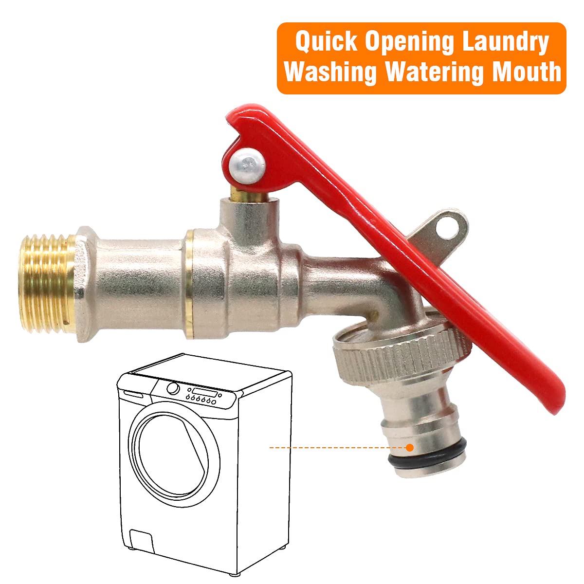Maxxlite Tap with Lock, Tap Lock, 1/2" Thread Water Tap Lockable Faucet, Faucet Locks Outdoor, Water Tap Lock, Garden Tap, Home Outdoor Garden Tool Garden Outdoor Brass Faucet