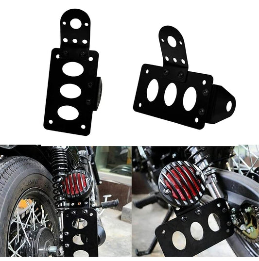 Maxxlite Side Mount Motorcycle License Plate Number Plate Bracket Fit for Chopper Accessories Black License Plate Bracket (Steel tag Plate-7" x4 Diameter 3/4" or20mm, Black)