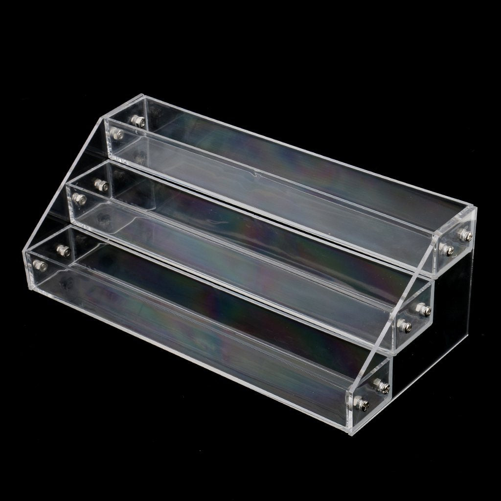 Maxxlite Beauty 3 Tiers 4 Tiers Nail Polish Table Organizer Rack Clear Acrylic Nail Polish Storage Display Holder Stand-4 Styles Available -3 Tiers-hold 30 bottles