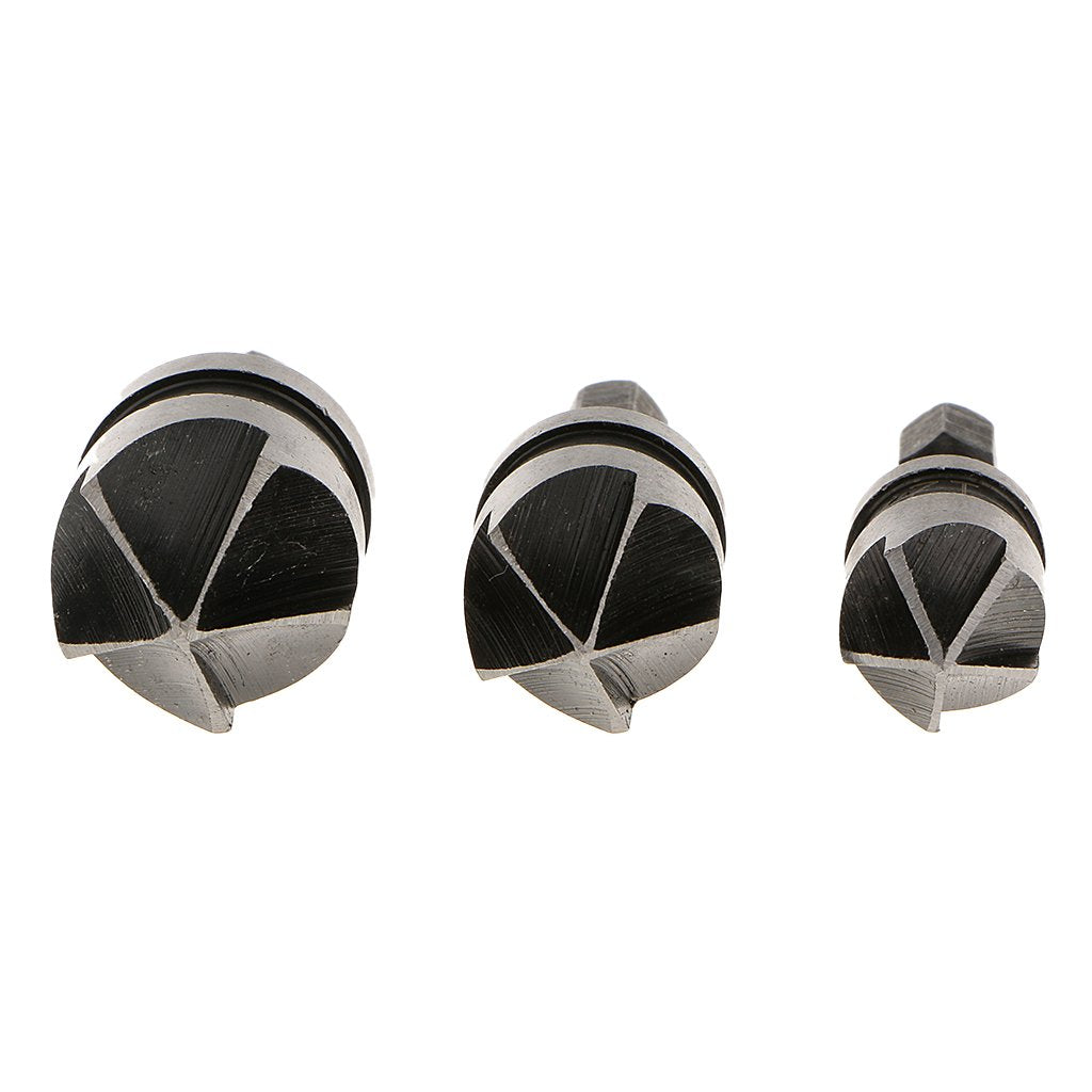 Maxxlite Metal 1/4-inch Hex 12, 16, 19 mm Countersink Power Drill Bit Bore Set for Wood- Set of 3