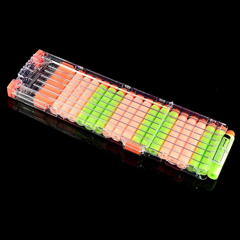 Maxxlite Soft Bullet Gun Clip Quick Reload Clip For Nerf Elite Series Pack Of 18 Bullets Ammo Cartridge Dart Nerf Gun Clip - Transparent - Plastic,Multi Color, Kid