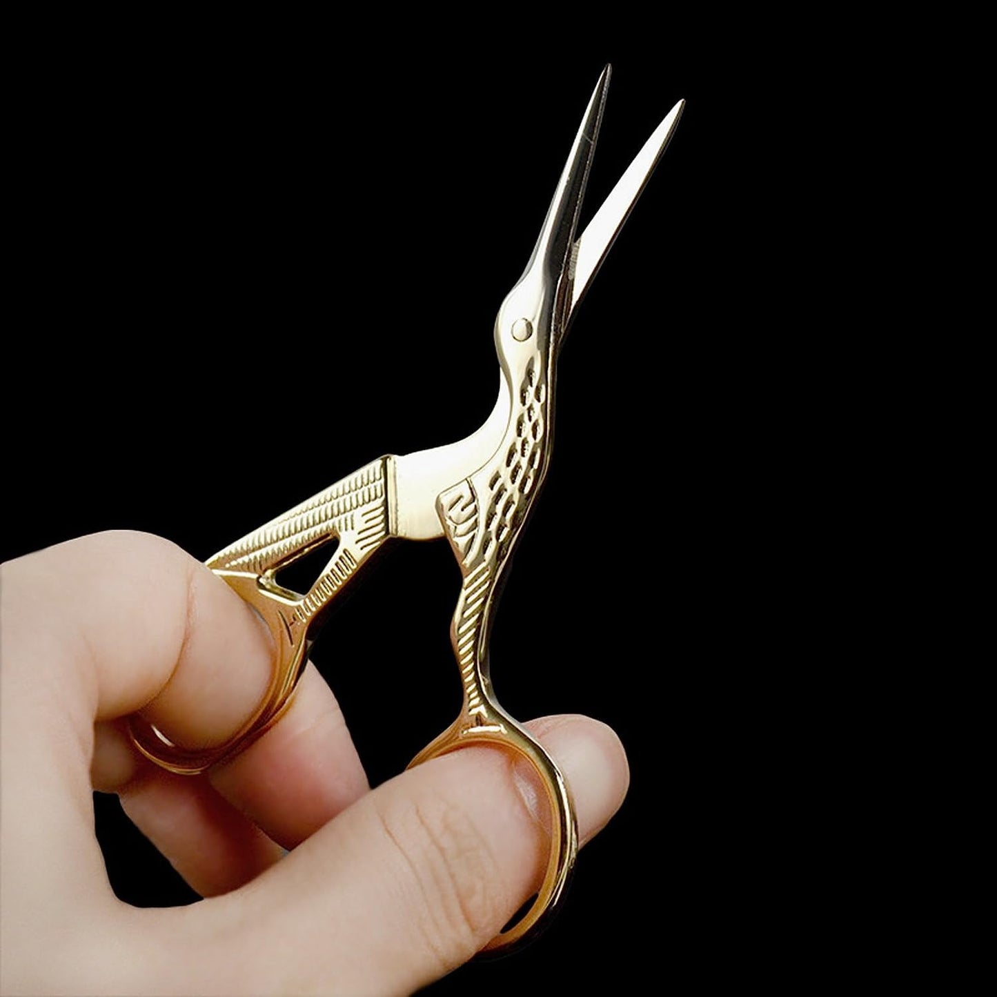 Maxxlite Retro Gold Plated Crane Sewing Tailoring Scissors 9cm