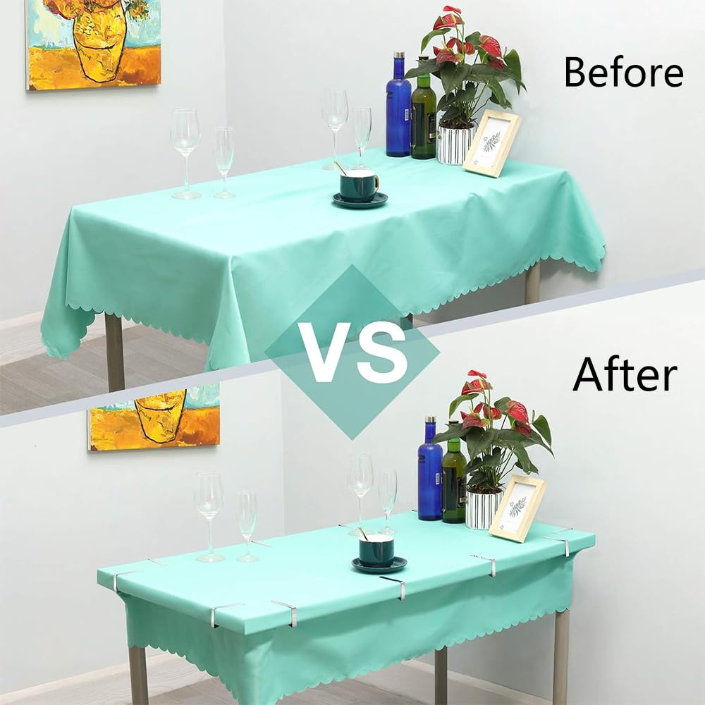 Maxxlite 8pcs Table Clips for Table Cloth, Stainless Steel Table Cloth Clip, Windproof Table Cloth Clips for Dining Table, Table Cover Clamps Table Cloth Holders Ideal for Home Picnic Party Restaurant