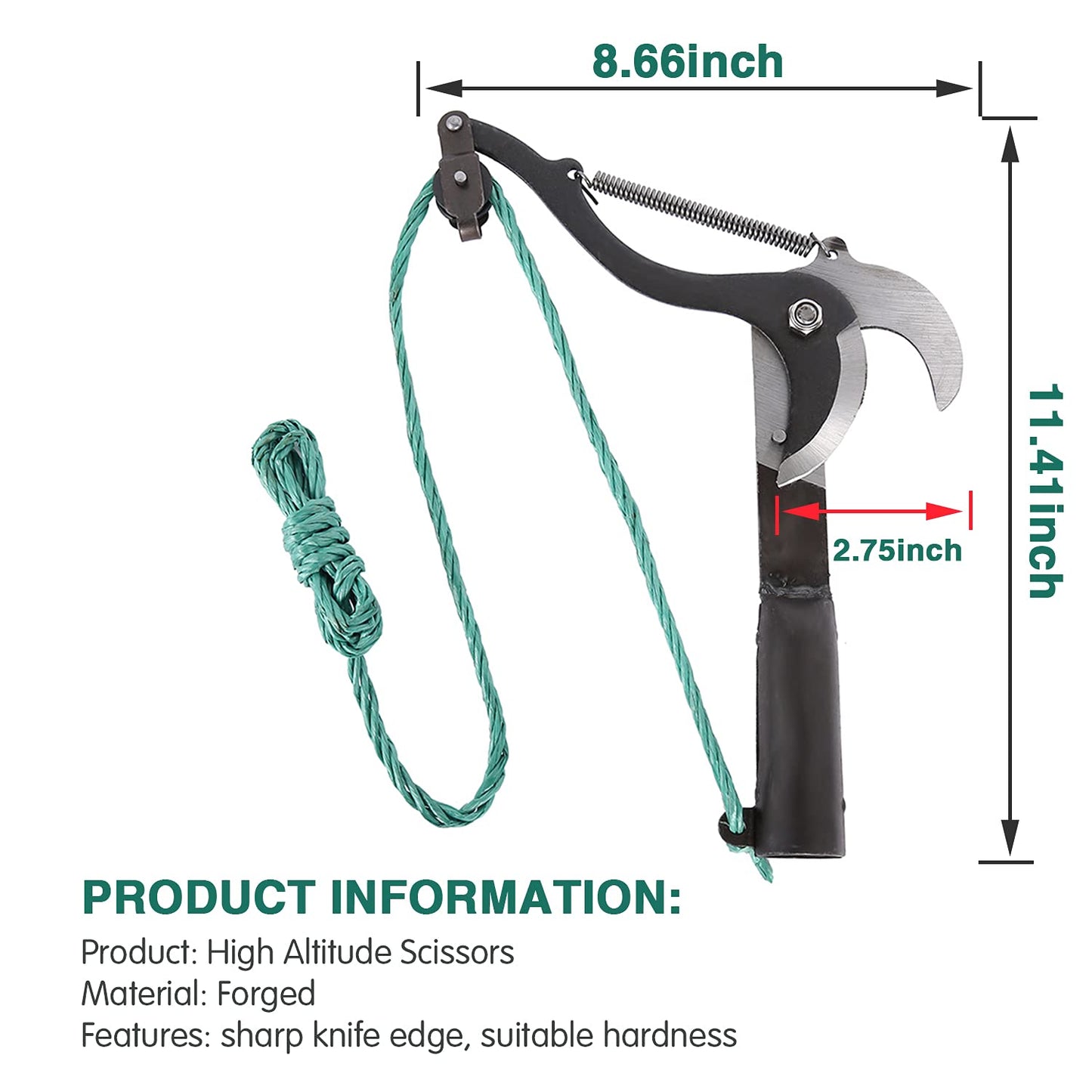 Maxxlite Garden Pruning Shears Flexible Branch Cutter Steel Blade Hand Pruner