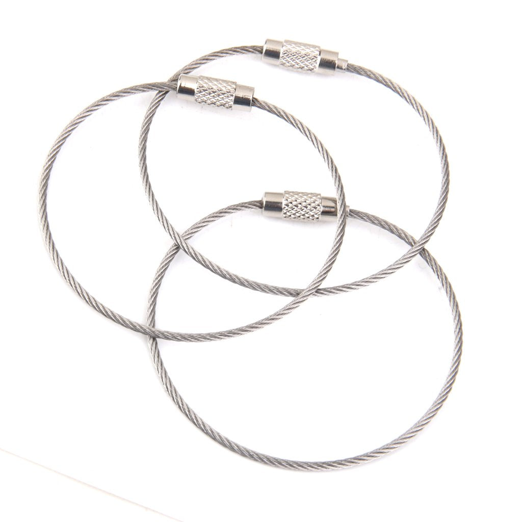 Maxxlite 20pcs Wire Rope Key Ring Stainless Steel Pendant Circle EDC Tool 2mm