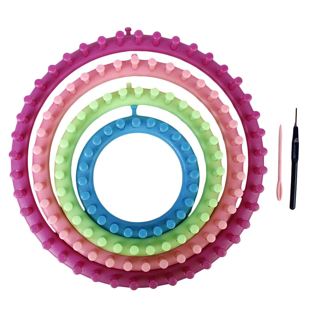 Maxxlite Knitting Knitter Looms Ring Board Set Craft Kit Sock Scarf Hat Hook Maker Tool