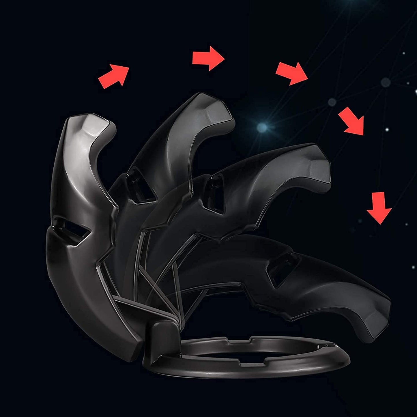 Maxxlite Push to Start Button Ignition Cover Car Engine Start Stop Button Cover Interior Universal Button Decoration Ring Pack of 1 Metal Black