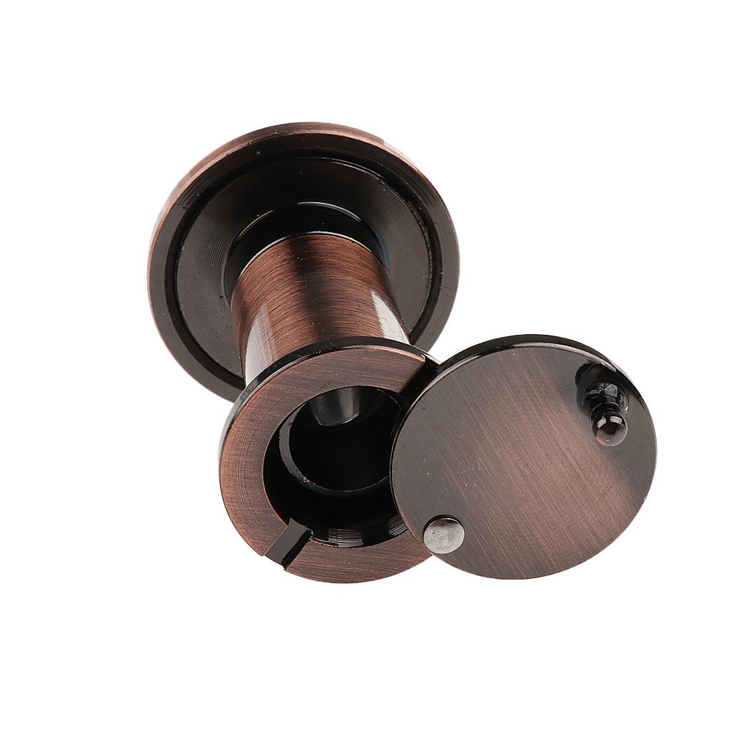 Maxxlite Adjustable 200 Degrees Wide Angle Peep Sight Hole Home Security Door Viewer (Copper)