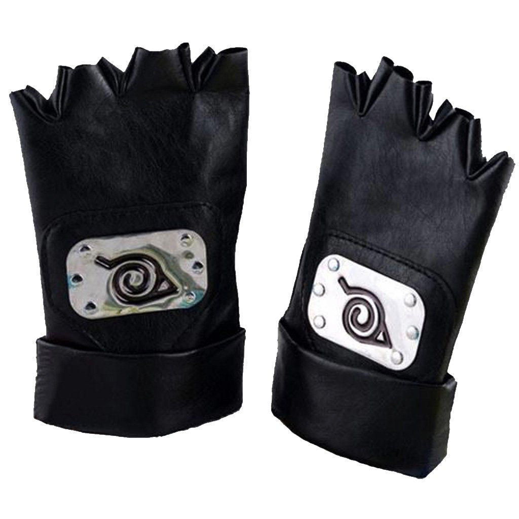 Maxxlite Anime Narute Konoha Hatake Kakashi PU Leather Gloves- Black