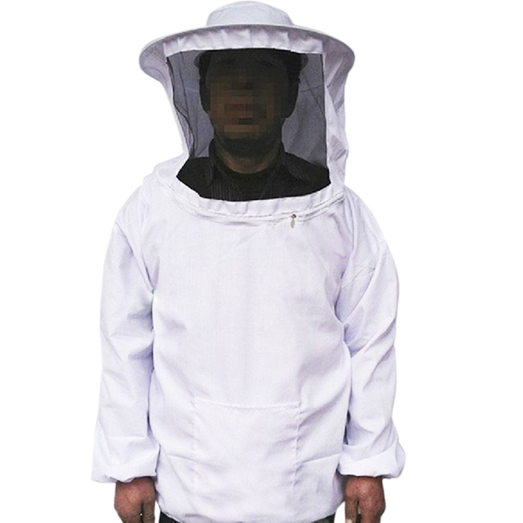 Maxxlite Beekeeping Jacket Veil Bee Protecting Suit Dress Smock Equipment-White