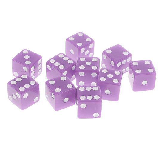 Maxxlite Set of 10 Pieces Six Sided D6 Dices Digital Dices Set for D&D TRPG MTG DND Playing Game Dice Toys Party Casino Board Games Toys - Light Purple