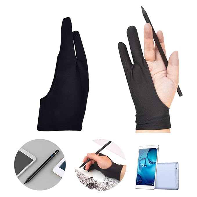 Maxxlite 2 Finger Drawing Anti-fouling Glove for Graphics Tablet, Paper Sketching S