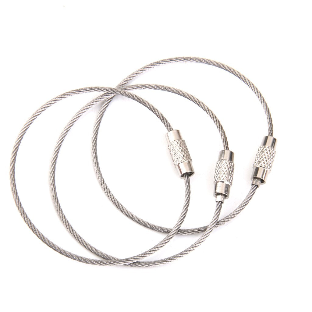 Maxxlite 20pcs Wire Rope Key Ring Stainless Steel Pendant Circle EDC Tool 2mm