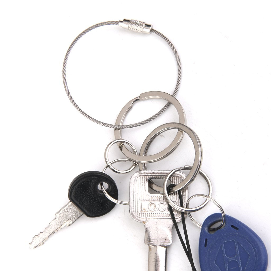 Maxxlite 20pcs Wire Rope Key Ring Stainless Steel Pendant Circle EDC Tool 2mm