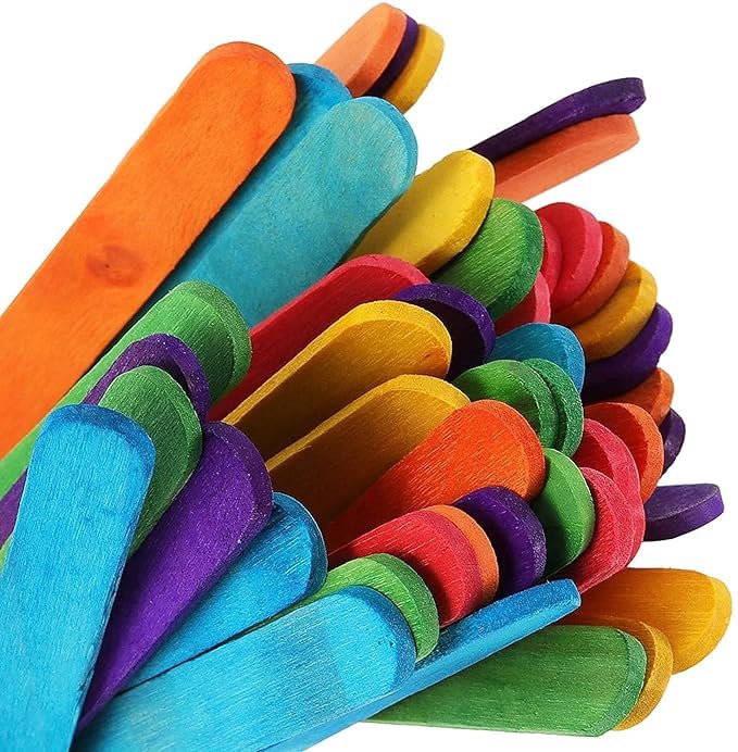 Maxxlite IceCream Sticks Natural Wooden Colour Ice Cream Sticks for School Projects Set of 100 pieces